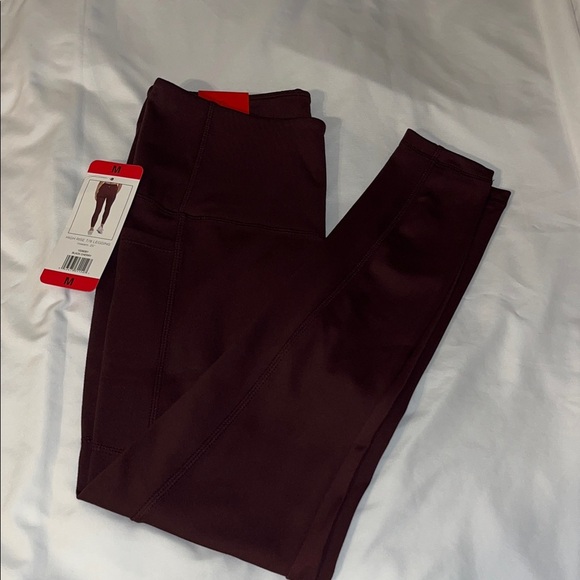 Danskin Burgundy High-Waisted Leggings - Picture 10 of 13
